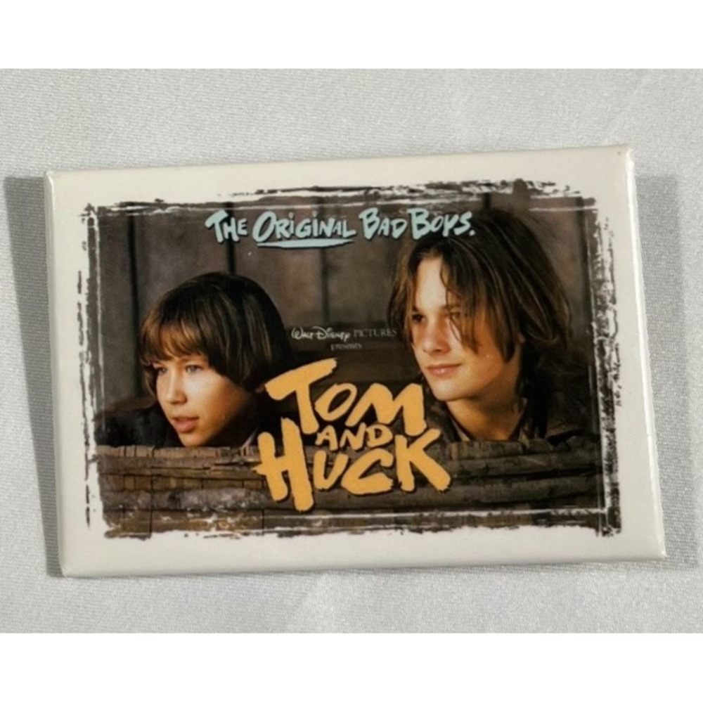 Disney Tom and Huck 1995 Movie Promo Rectangular Pinback Button Badge